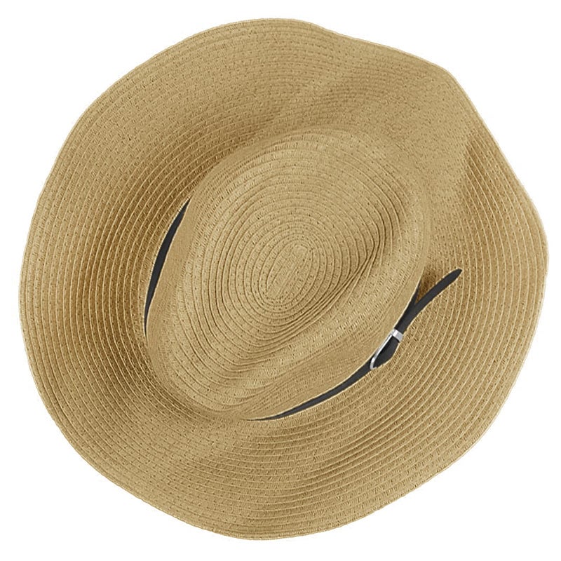 Fakeface Men's Floppy Packable Straw Hat - Western Newsboy Cap Fedora with UPF 50+ Roll Up Foldable Large Brim Outback Sun Hat - Adjustable Chin Cord Strap - Outdoor Fishing Cap - Safari Hat - Khaki - Image 4